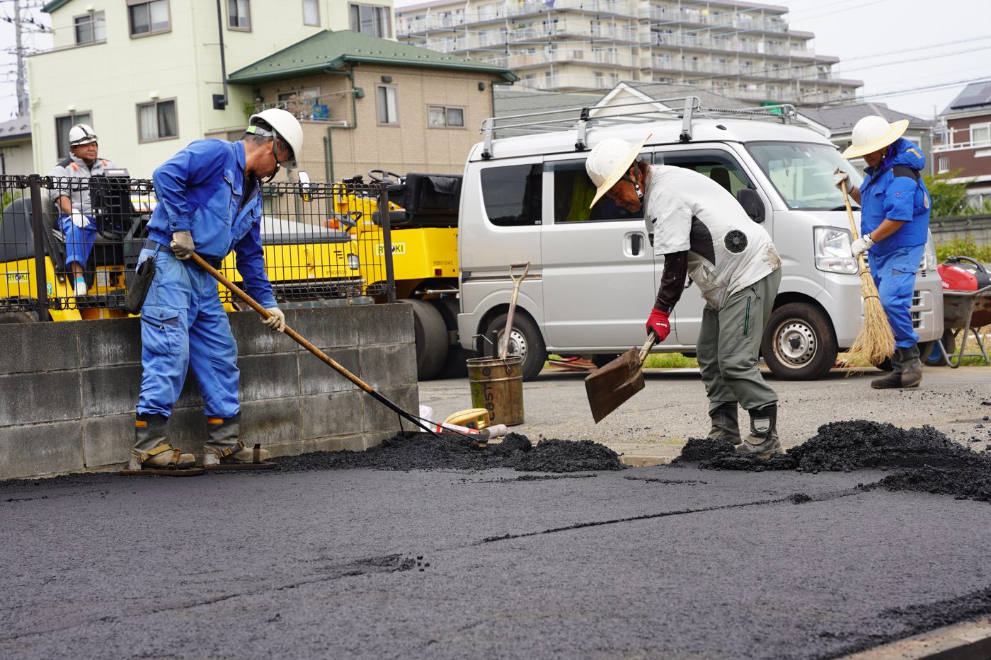 舗装工事の現場